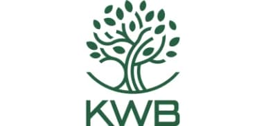 KWB logo featuring a stylized green tree graphic above the letters KWB, as seen at Austria’s Parliament.